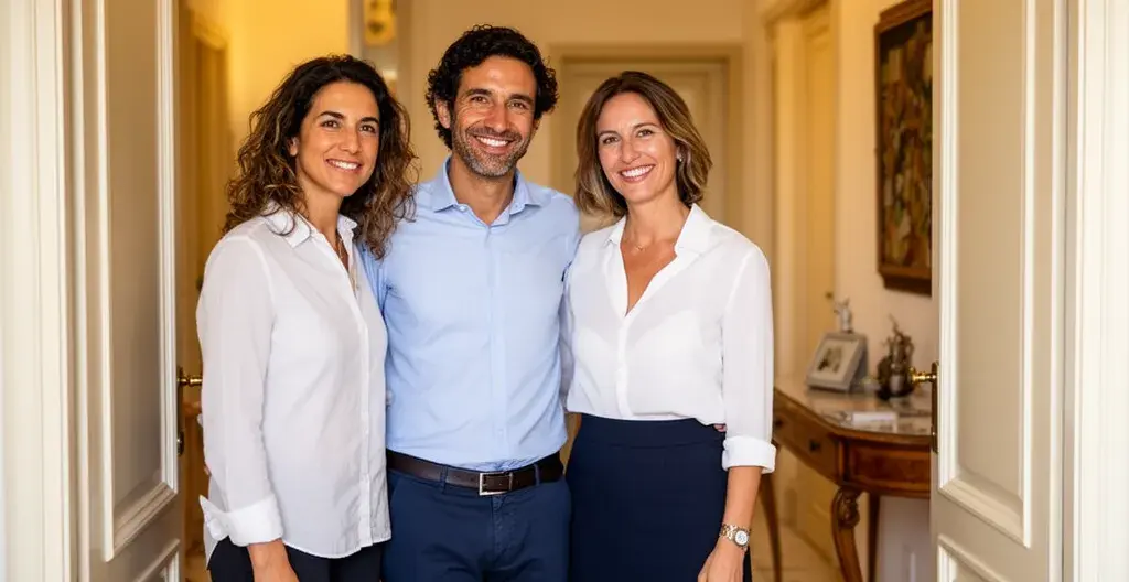 Coppia italiana soddisfatta in appartamento dopo scelta agente immobiliare